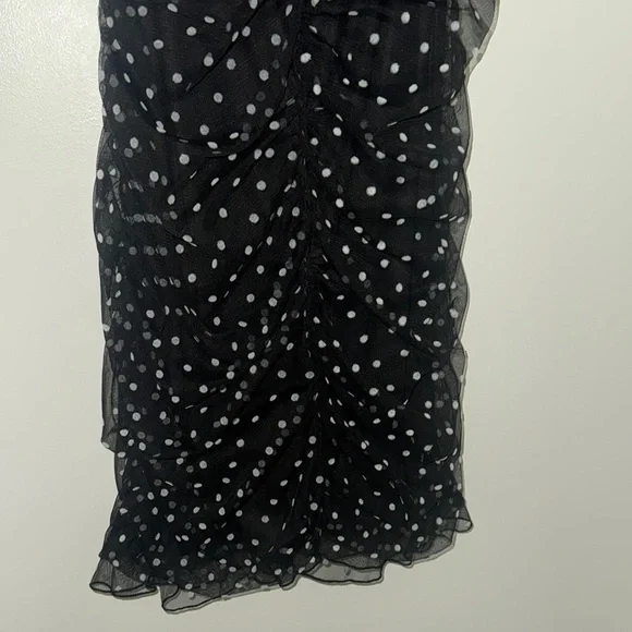 Elegant Black Polka Dot Dress - Picture 4 of 4
